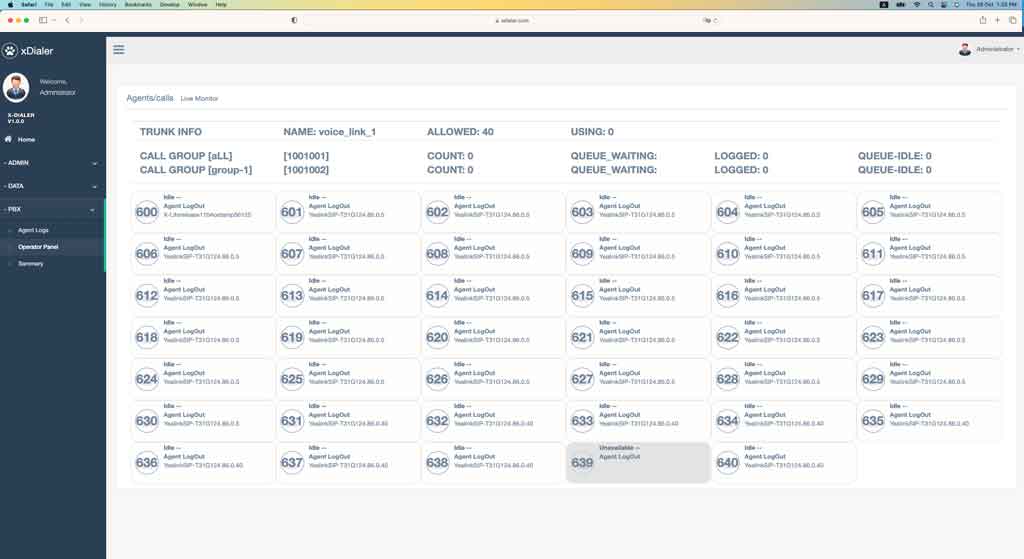 xDialer dashboard for UAE outbound call center operations